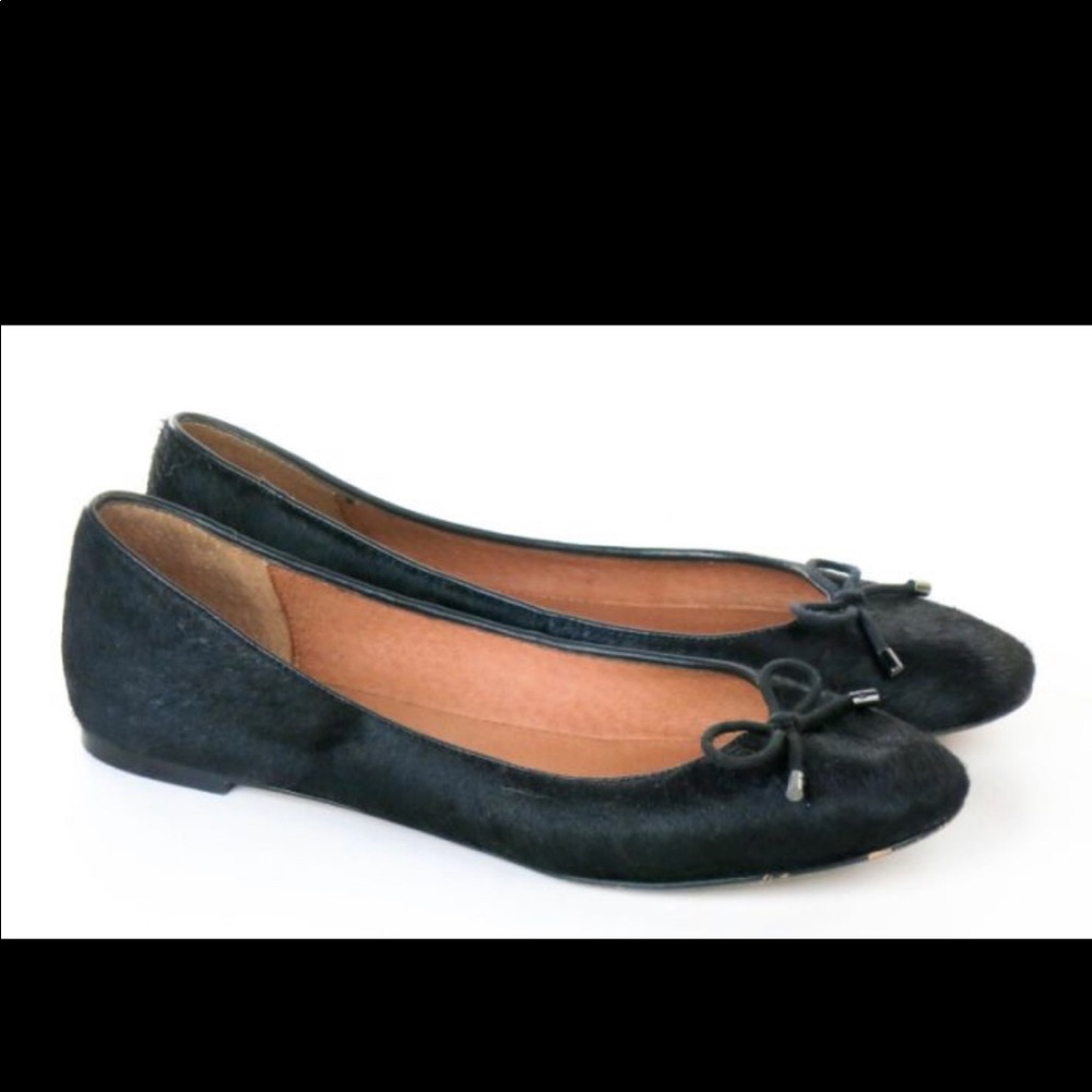 Halogen Calf Hair Black Flats Sz 10